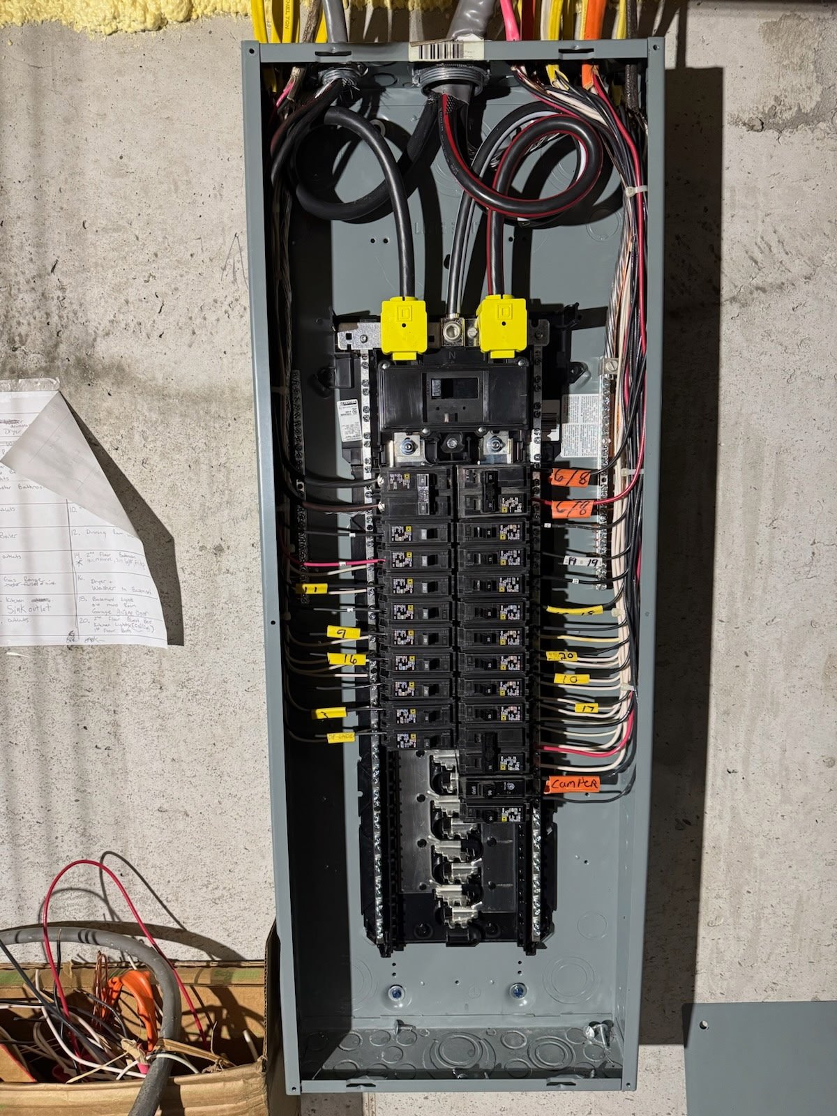 Electrical panel wiring