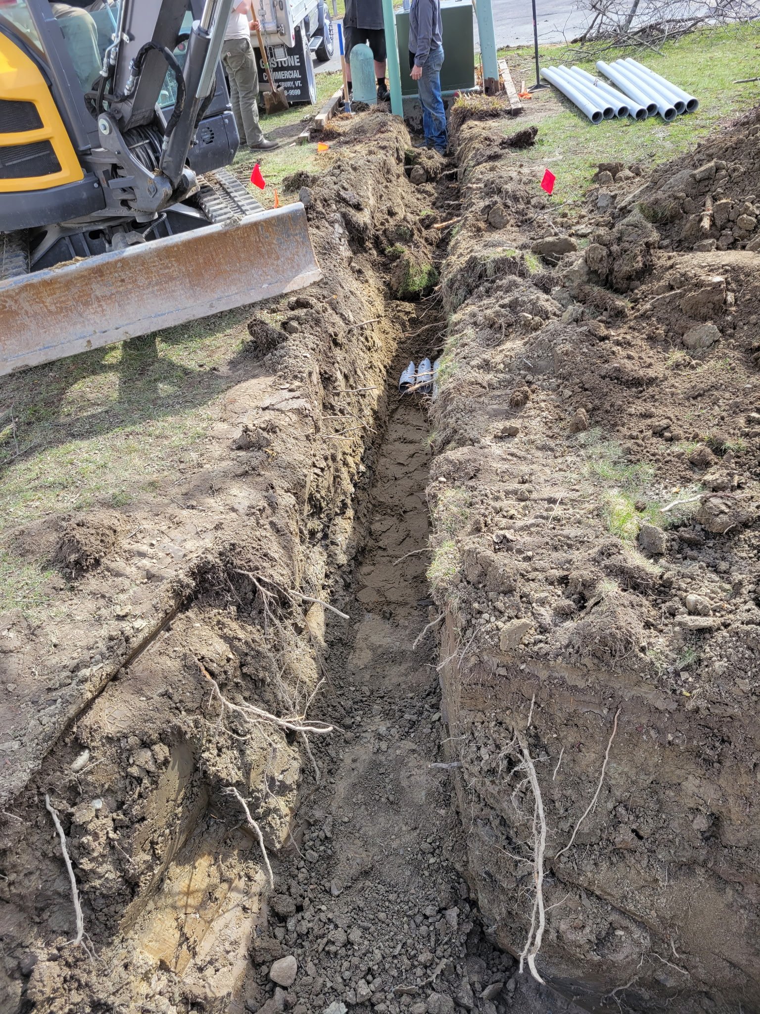 Electrical trench in progress